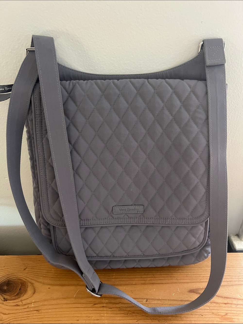 Vera Bradley Quilted Slate Gray Messenger Bag - Picture 5 of 9